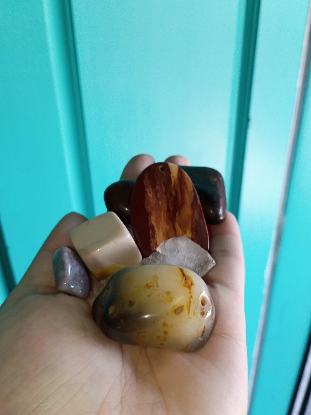 Scoop Of Multi-Colored Polished Gemstone Display Set - Natural Tones